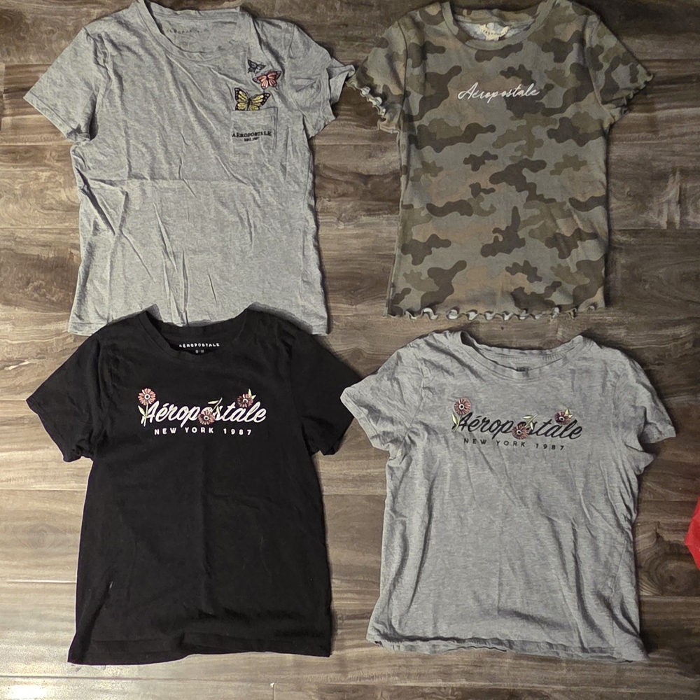 Aeropostale Women's Short Sleeve Tees - Black, Gray, Camouflage